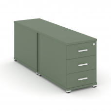 Concept Тумба двухсторонняя опорная/приставная 3 ящ. CN.DTGO-001 W Кобо/Металл Белый 420*1480*583