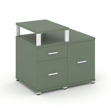 Concept Тумба приставная сервисная с надставкой узкой CN.TSR-002 W Кобо/Металл Белый 836*600*750