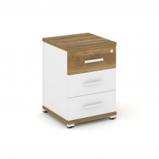 Concept Тумба опорная/приставная 3 ящ. CN.TUO-001 W Сандал Янтарный/Белый Бриллиант/Металл Белый 420