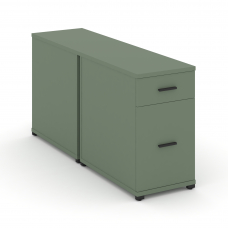 Concept Тумба двухсторонняя опорная/приставная 1 ящ.+1 распаш. фасад CN.DTGO-005 B Кобо/Металл Черны