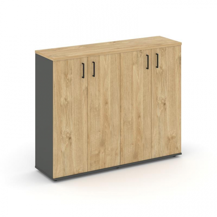 Style Project Тумба опорная/приставная SN.TOP-161 Антрацит/Тиквуд Светлый/Черный Ручки 1232*400*1150