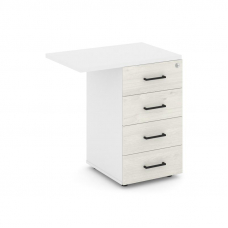 Style Project Тумба приставная SN.TPP-002 Белый/Белый/Дуб Наварра/Черный Ручки 416/700*460*750