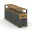 Concept Тумба двухсторонняя приставная 3 ящ. с надставкой. CN.DTGP-001 A Сандал Янтарный/Антрацит/Ме