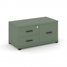 Concept Тумба приставная широкая 2 ящ.+1 распаш. фасад CN.TSP-004 B Кобо/Металл Черный 836*420*416