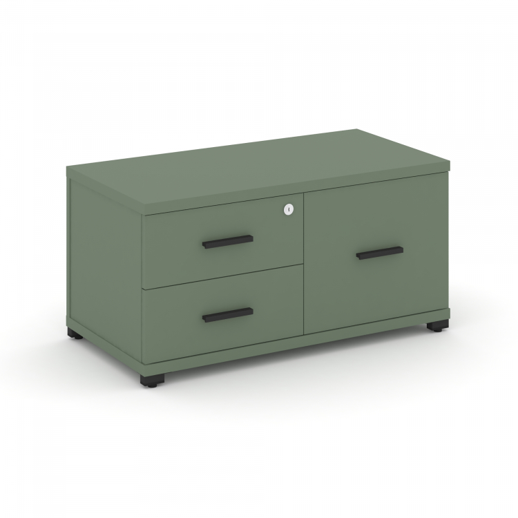 Concept Тумба приставная широкая 2 ящ.+1 распаш. фасад CN.TSP-004 B Кобо/Металл Черный 836*420*416