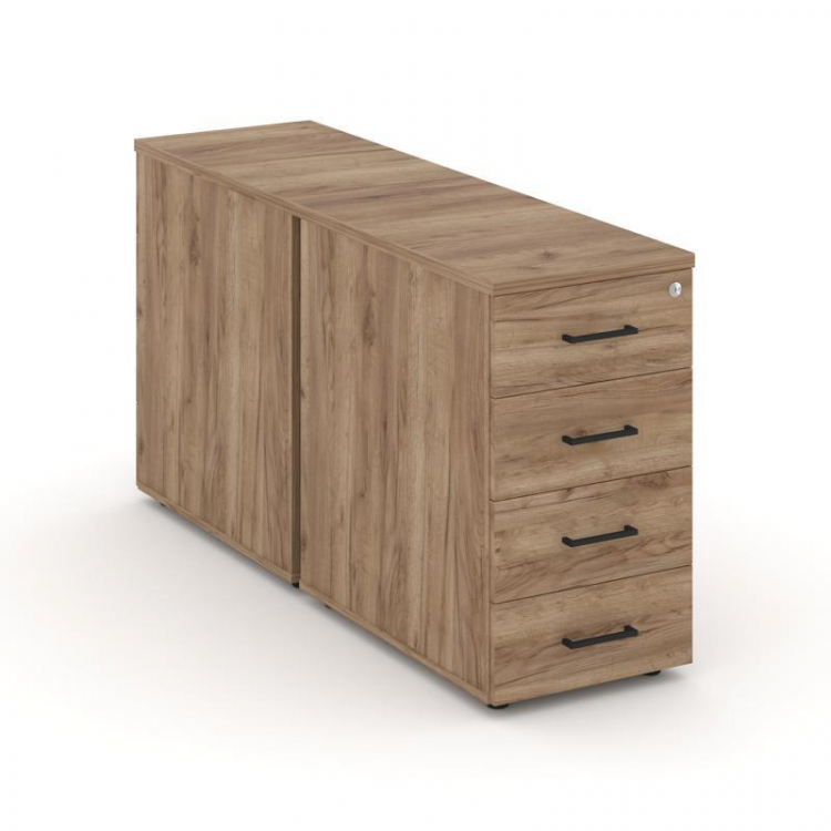 Style Project Тумба опорная/приставная SN.TOP-013 Дуб Табак/Черный Ручки 416*1632*750