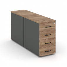 Style Project Тумба опорная/приставная SN.TOP-013 Антрацит/Дуб Табак/Черный Ручки 416*1632*750