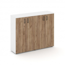 Style Project Тумба опорная/приставная SN.TOP-161 Белый/Белый/Дуб Табак/Черный Ручки 1232*400*1150