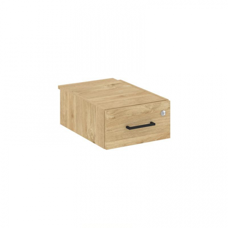 Style Project Тумба с 1 ящ. SN.TP-023 Тиквуд Светлый/Черный Ручки 343*607*176