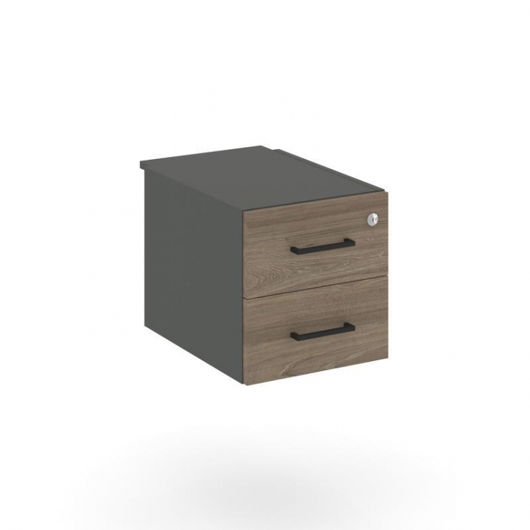 Style Project Тумба с 2 ящ. SN.TP-033 Антрацит/Вяз Благородный/Черный Ручки 343*607*356