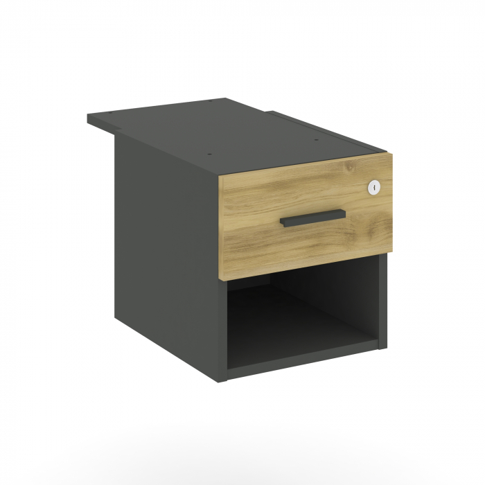 Concept Тумба с открытой нишей и 1 ящ. CN.PT-005 A Дуб Винченцо/Антрацит 347*573*352