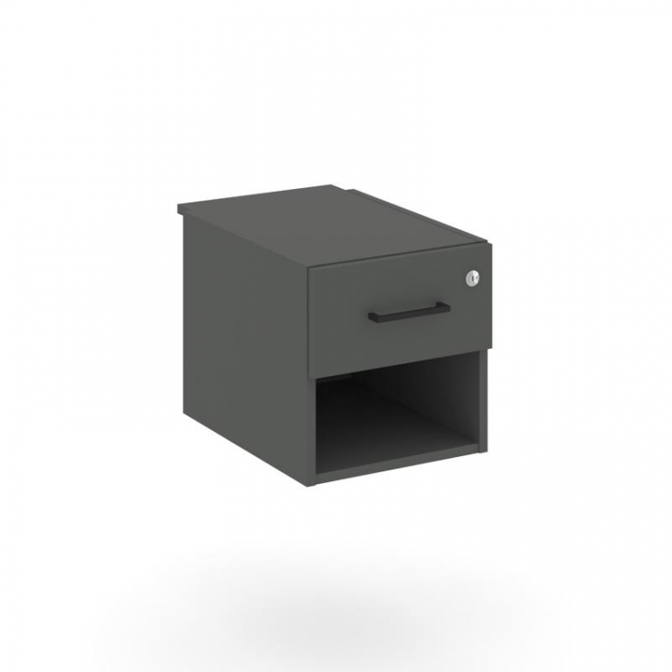 Style Project Тумба с 1 открытой нишей и 1 ящ. SN.TP-041 Антрацит/Черный Ручки 343*453*356