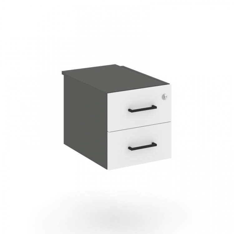 Style Project Тумба с двумя ящиками SN.TP-032 Антрацит/Антрацит/Белый/Черный Ручки 343*507*356
