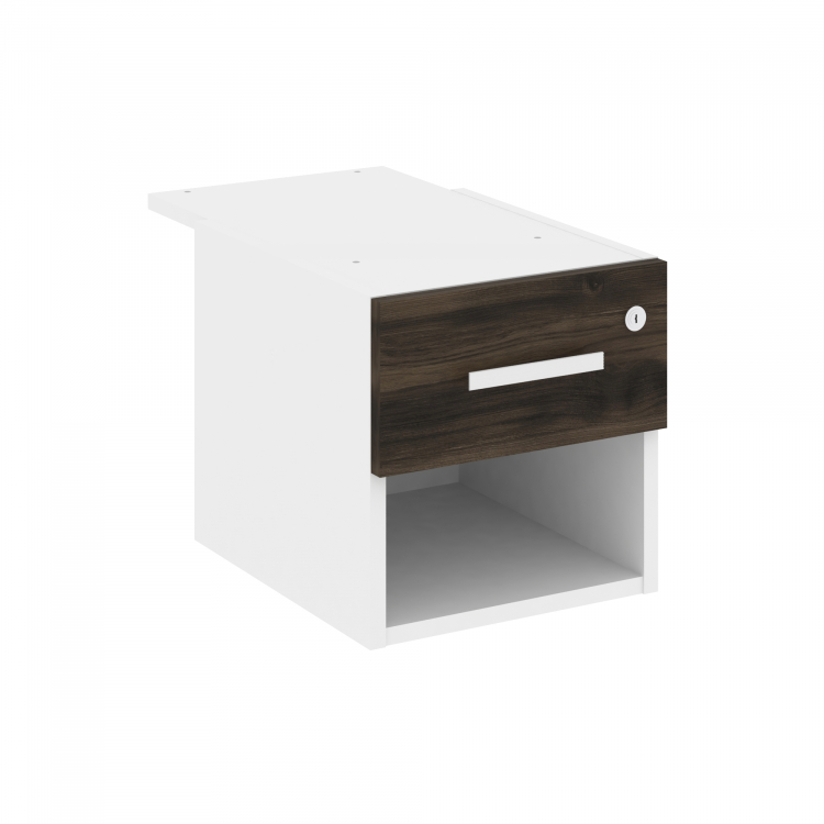 Concept Тумба с открытой нишей и 1 ящ. CN.PT-005 W Дуб Мали/Белый Бриллиант 347*573*336