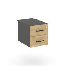 Style Project Тумба с 2 ящ. SN.TP-033 Антрацит/Тиквуд Светлый/Черный Ручки 343*607*356