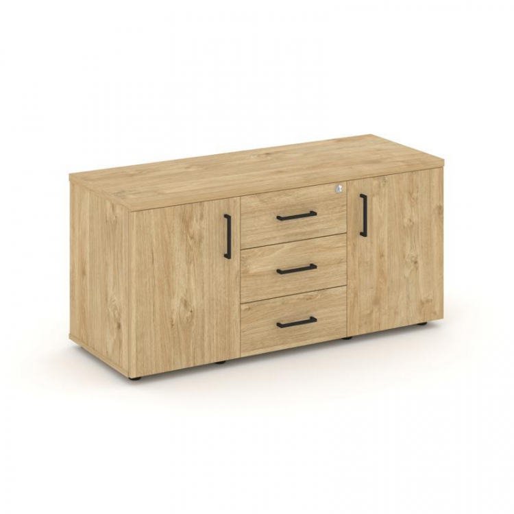 Style Project Тумба для оргтехники/сервисная SN.TS-002 Тиквуд Светлый/Черный Ручки 1206*460*576