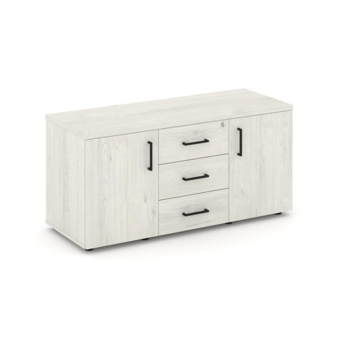 Style Project Тумба для оргтехники/сервисная SN.TS-002 Дуб Наварра/Черный Ручки 1206*460*576