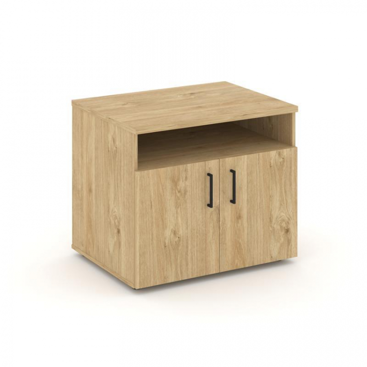 Style Project Тумба для оргтехники/сервисная SN.TS-001 Тиквуд Светлый/Черный Ручки 796*600*680