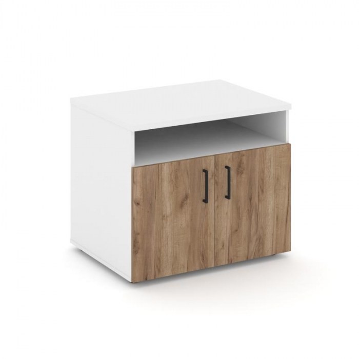 Style Project Тумба для оргтехники/сервисная SN.TS-001 Белый/Белый/Дуб Табак/Черный Ручки 796*600*68