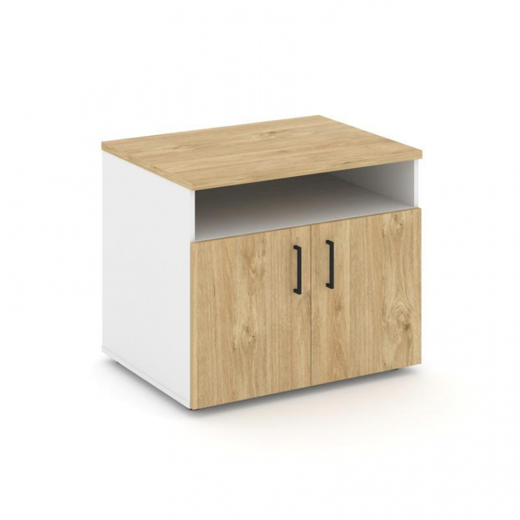 Style Project Тумба для оргтехники/сервисная SN.TS-001 Белый/Тиквуд Светлый/Черный Ручки 796*600*680