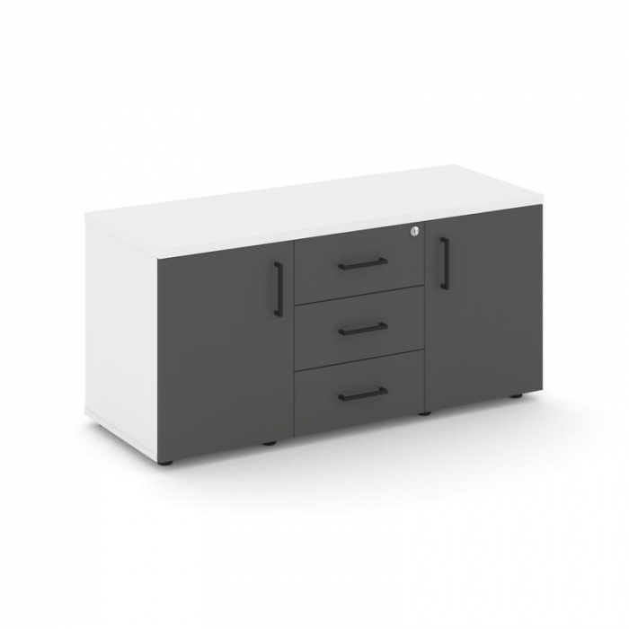 Style Project Тумба для оргтехники/сервисная SN.TS-002 Белый/Белый/Антрацит/Черный Ручки 1206*460*57