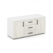 Style Project Тумба для оргтехники/сервисная SN.TS-002 Белый/Белый/Дуб Наварра/Черный Ручки 1206*460