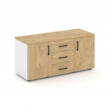 Style Project Тумба для оргтехники/сервисная SN.TS-002 Белый/Тиквуд Светлый/Черный Ручки 1206*460*57