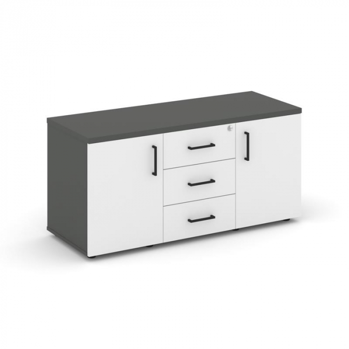 Style Project Тумба для оргтехники/сервисная SN.TS-002 Антрацит/Антрацит/Белый/Черный Ручки 1206*460