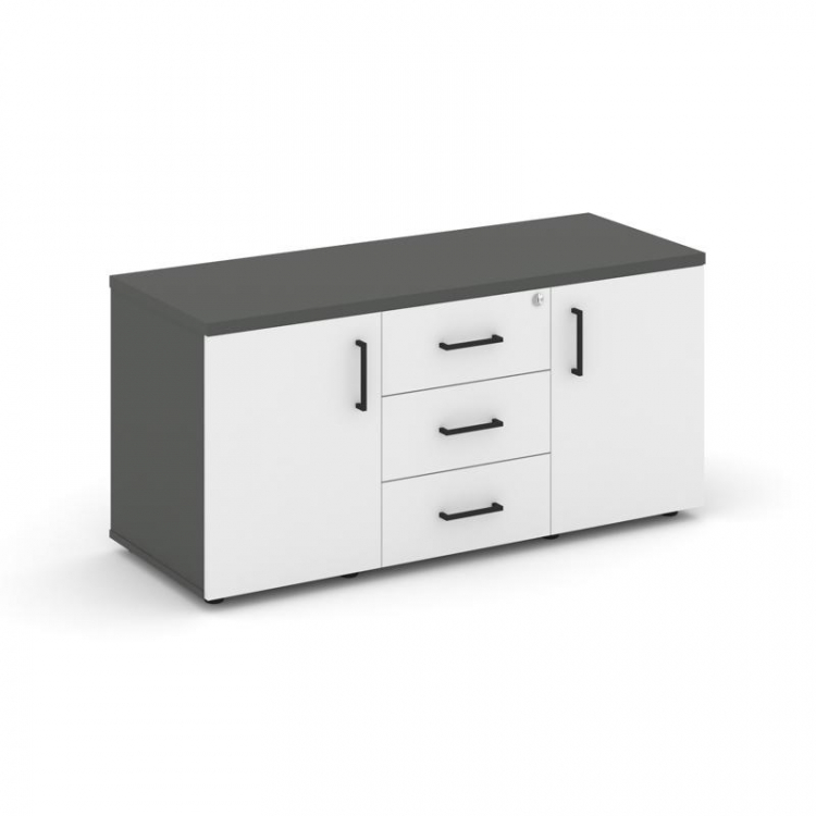 Style Project Тумба для оргтехники/сервисная SN.TS-002 Антрацит/Антрацит/Белый/Черный Ручки 1206*460