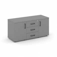 Стайл Проджект Тумба для оргтехники/сервисная SN.TS-002 Серый Пепел/Черный Ручки 1206*460*576