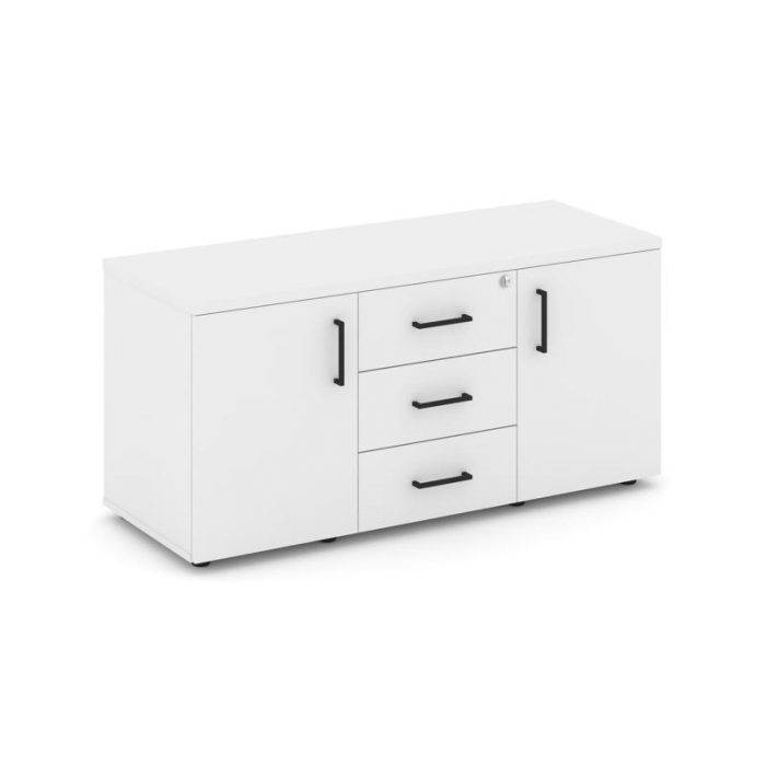 Style Project Тумба для оргтехники/сервисная SN.TS-002 Белый/Черный Ручки 1206*460*576