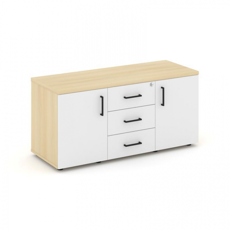 Style Project Тумба для оргтехники/сервисная SN.TS-002 Акация Лорка/Белый/Черный Ручки 1206*460*576