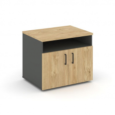 Style Project Тумба для оргтехники/сервисная SN.TS-001 Антрацит/Тиквуд Светлый/Черный Ручки 796*600*