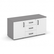 Стайл Проджект Тумба для оргтехники/сервисная SN.TS-002 Серый Пепел/Белый/Черный Ручки 1206*460*576